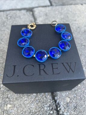 J. Crew Cobalt Blue Crystal Brûlée Bracelet